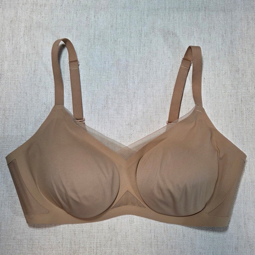 HoneyLove Liftwear CrossOver Bra M 36B/C Wireless Inserts Adjustable Nude Mesh - Picture 10 of 10